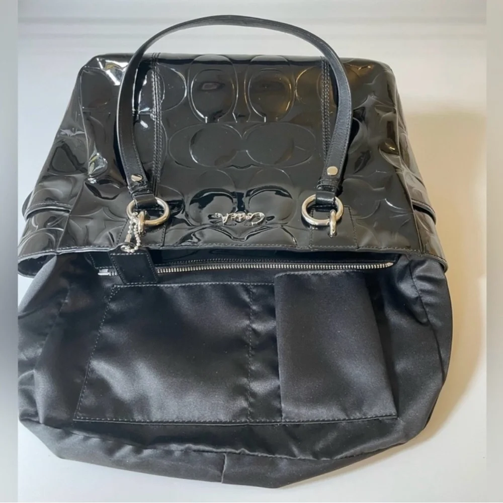 Coach Gallery Embossed Black Patent Leather Handbag/Tote  NWOT - Picture 9 of 11